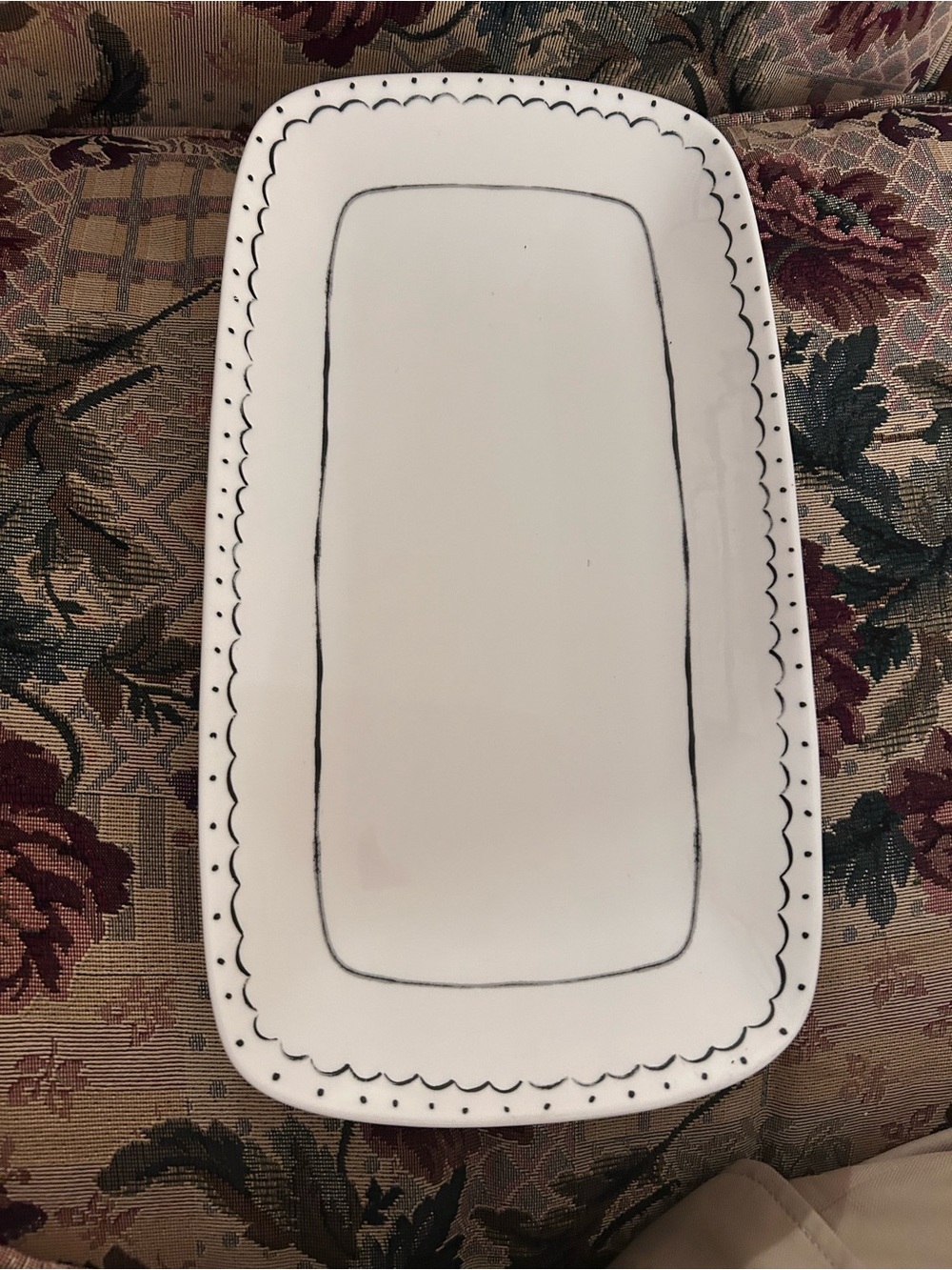 Kate Spade New York Lenox Rectangular Serving Platter 14” Black White